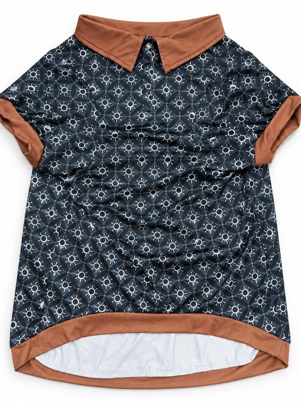 Griffy & Drake Navy Geometric Collared Dog Shirt 2XL